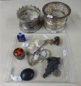 Elkington silver plated stand, other EP ware, scent bottles and other items