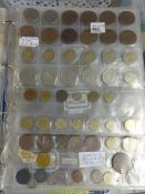 A general collection of English coins mainly farthings, shillings, florins etc (an album).