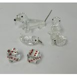 Swarovski Dachshund, Var 3 010003 Dice, Red set of 2 619309 Drake, Mini 010007 2 x Duck, Mini