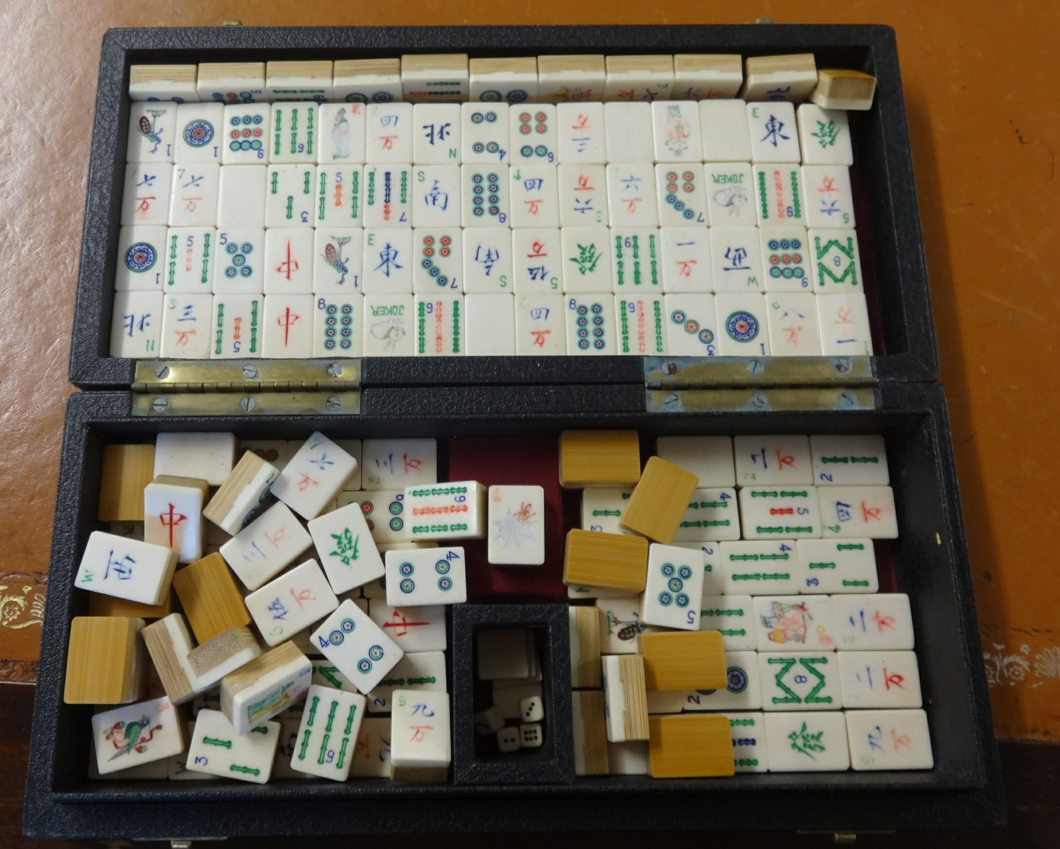 A collection of Old English coins including proof coins, decimal sets, also a Mahjong set in