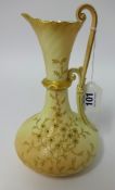 Worcester, Royal China Works, blush ivory porcelain jug with gilt decoration, height 20cm.