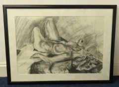 W.K.Ward, 'The Hunt', signed oil on canvas 49cm x 39cm, R.W.Bruff, watercolour, 'Nude lady laying on