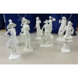 Worcester, set of figures, the 1920's Vogue Collection, nine figures with certificates together with