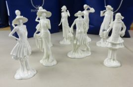 Worcester, set of figures, the 1920's Vogue Collection, nine figures with certificates together with