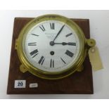 A ships clock, the dial marked 'Chatteau Freres, Collin Wagner, Paris', diameter 18cm mounted on a