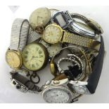 A collection of general pocket and wristwatches.
