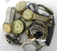 A collection of general pocket and wristwatches.