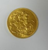 A Geo V 1911 gold full sovereign.