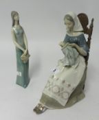Lladro, two figures, height 26cm.