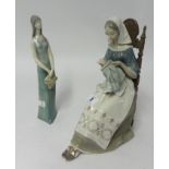 Lladro, two figures, height 26cm.