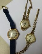 Avia, a ladies 9ct gold wristwatch with 9ct bracelet (approx 16.5gms), Majex, a ladies wristwatch