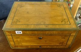 A 19th century faded rosewood? campaign dressing box,