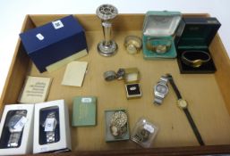 A collection of various general wristwatches including gents Vanex, Medena, a lighter, Rotary