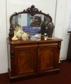 A Victorian mahogany and mirror back chiffonier, width 122cm.