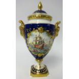 Coalport, bone china, a porcelain vase and cover, commemorating 350th Anniversary of the Sailing