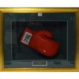 Sporting Memorabilia, signed Boxing Glove, with plaque 'Original Signature of Muhammad Ali', framed,