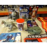 A collection of various Star Wars collectables