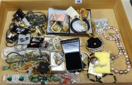A collection of various modern and vintage costume jewellery.