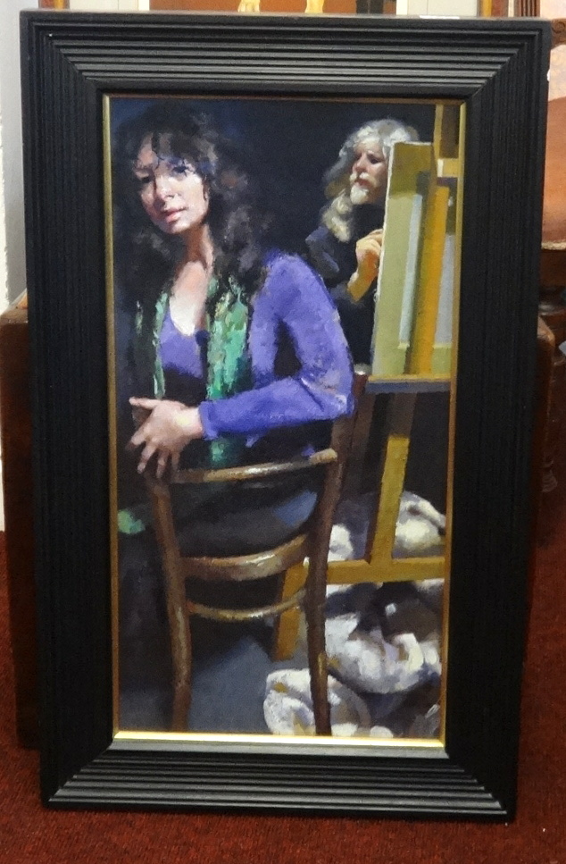 Robert Lenkiewicz (1941-2002), original oil on canvas, 'Gemma with the Painter', signed verso and - Image 2 of 3