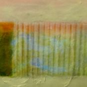 Bonnie Brown, mixed media oil on paper 'Entering IV' 25cm x 25cm