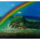 David Eustace, signed print, 'Rainbow', unframed, overall size 34cm x 35cm.