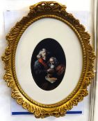 A small open print after R. Lenkiewicz 'Painter at Ninety' in ornate frame.