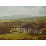 Three prints including Donald Ayres 'Calstock, Viaduct'. 26cm x 39cm