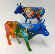 Annie Soudain two cow parade art models 'Four Seasons' and 'Dawn Chorus'.