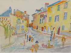 Fred Yates (1922-2008) original signed watercolour 'La Reuche', Key West Editions Gallery label