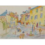 Fred Yates (1922-2008) original signed watercolour 'La Reuche', Key West Editions Gallery label