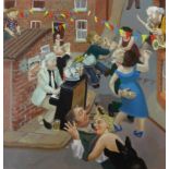 David Eustace, signed print, 'Party for Tommy' No.6/250, unframed, overall size 34cm x 35cm.