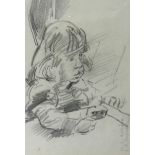 Robert Lenkiewicz (1941-2002), original drawing titled and signed to the image, 'Child in