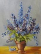 Graham Arnold, oil on board 'Flowers', 60cm x 47cm.