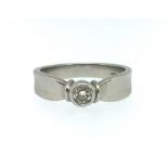 A platinum single stone diamond ring, ring size M, approx 6.6gms.