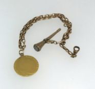 George III, guinea, 1784, crowned shield of arms (worn) mounted on a chain, 21gms.