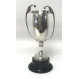 A Geo VI silver trophy, inscribed 'Mark Ostrer Trophy, Gaumont, British Golf Championship 1938',