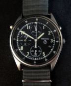 A 1980's Seiko military gents chronograph wristwatch.
