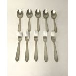French silver flatware by Cailar & Bayard, comprising 11 table spoons (approx 32.54oz) and 10 dinner