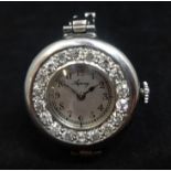 Asprey, a fine ladies platinum and diamond set wristwatch.