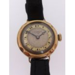 J.W Benson, London, a vintage ladies 9ct gold mechanical wristwatch.