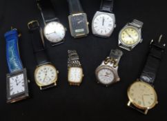 A collection of nine various wristwatches including Tag Heuer ladies, vintage Services Navigator,