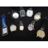 A collection of nine various wristwatches including Tag Heuer ladies, vintage Services Navigator,