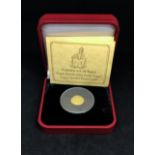 Pobjoy Mint, proof British Isles gold Angel, approx 1.55gms, with certificate, cased.