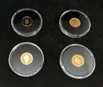 Jubilee Mint, four QEII 9ct gold coins, each approx 1gm, 2014, 2015 x 2 and 2016.
