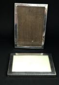 Two plain silver rectangular photo frames, the largest 18cm x 12cm (2), one maker by 'G & S Co