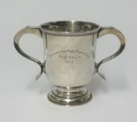 A Geo V, silver twin handled trophy, approx 9.58 oz, height 11cm, by Carrington & Co, London,