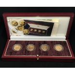 Royal Mint, UK pattern pounds in proof gold (4), 2003, total weight approx 19.61gms, cased.