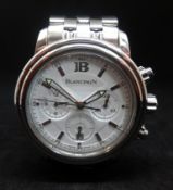 Blancpain, a fine gents stainless steel wristwatch chronograph, Case No.651.