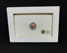 Royal Mint, the 2010 UK quarter sovereign coin (1.99gms), cased.