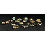 A collection of various 9ct gold dress rings and jewellery, approx 37.50gms.
